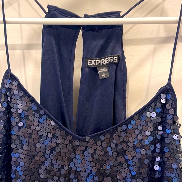 Express sequin navy minidress, size S. - Picture 3 of 4